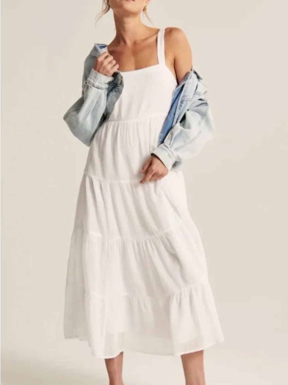 Abercrombie White Tiered Sundress Size Small